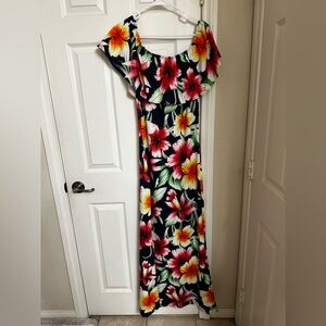 Hawaiian print bodycon dress